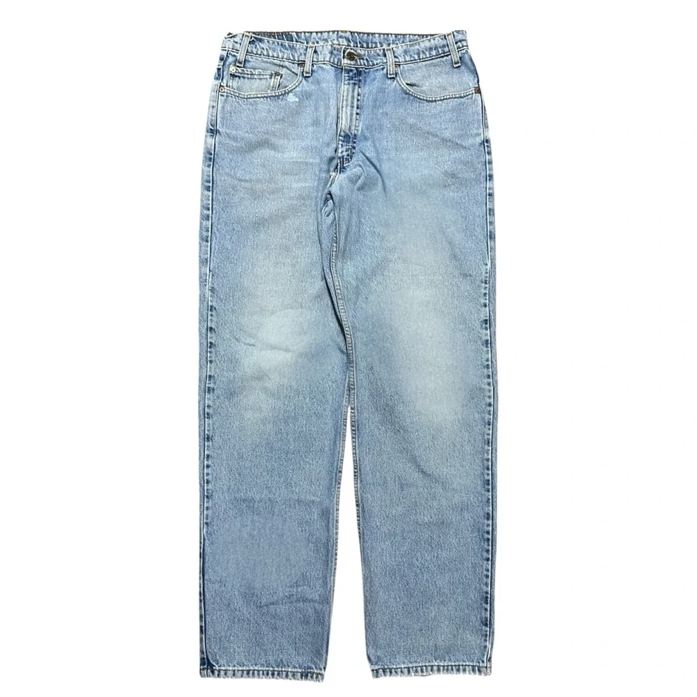 Vintage 90s Levi’s 550 Light Wash Tapered Leg Denim Jeans Size 38x34